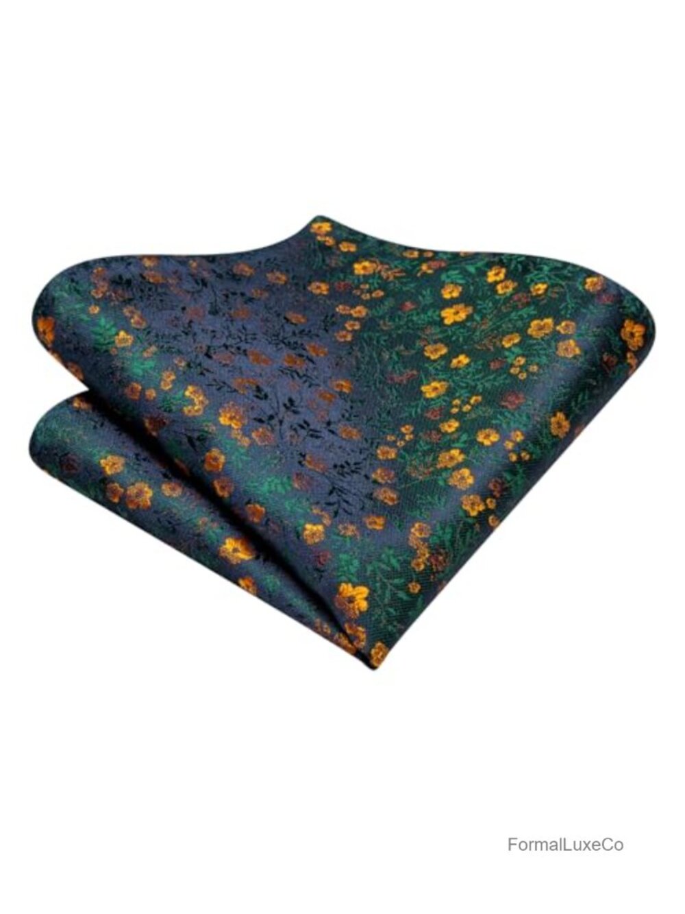 Silk Ascot Tie Set with Pocket Square Cufflinks & Lapel Pin - Picture 3 of 4